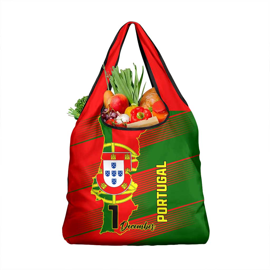 Personalised Portugal Independence Day Grocery Bag Portuguesa Map Flag Style