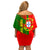 Personalised Portugal Independence Day Off Shoulder Short Dress Portuguesa Map Flag Style - Wonder Print Shop