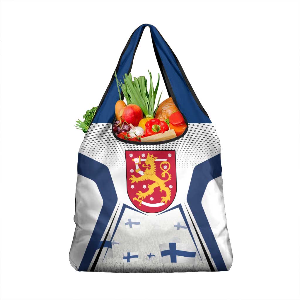 Personalised Finland Independence Day Grocery Bag Soumi Coat Of Arms Special Version