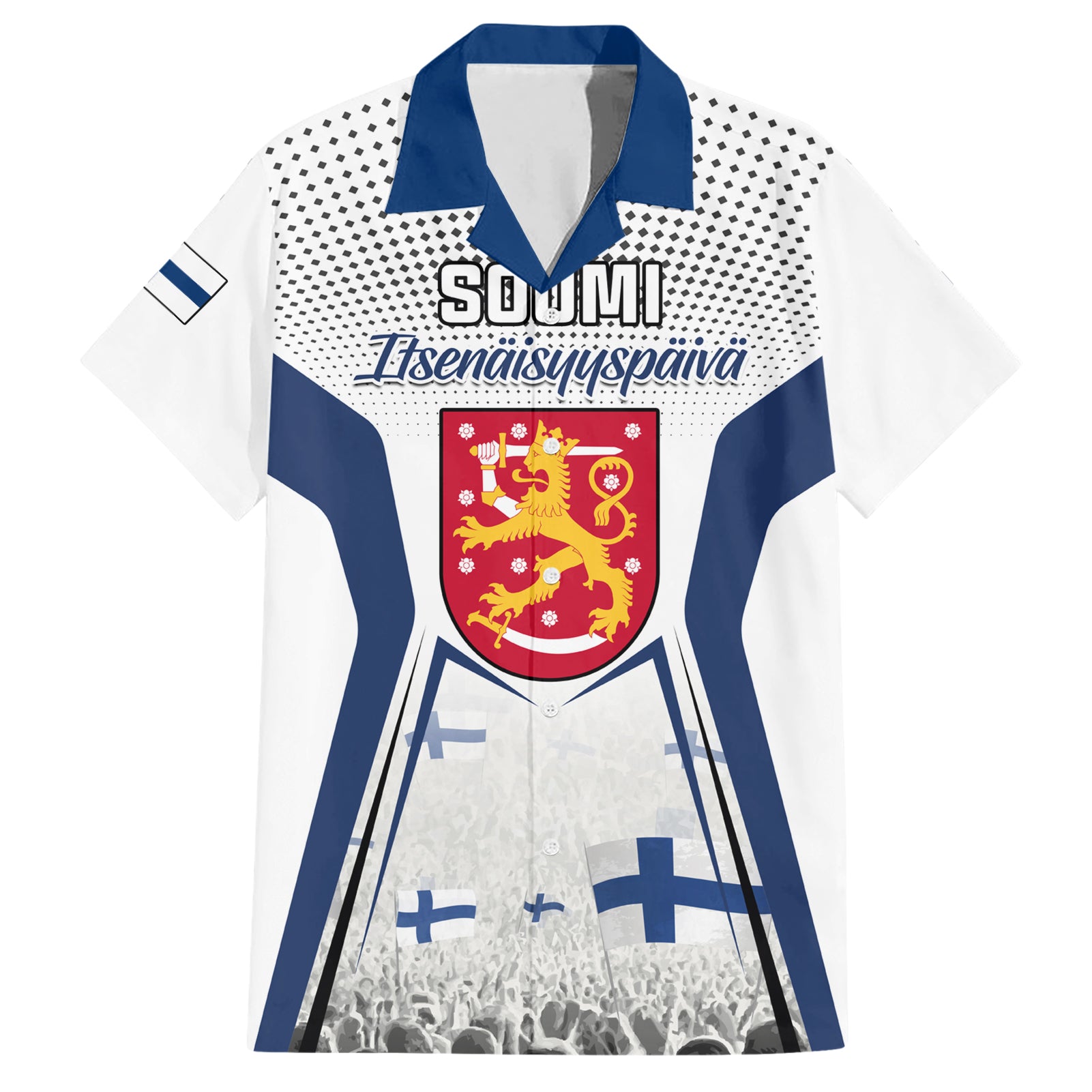 Personalised Finland Independence Day Hawaiian Shirt Soumi Coat Of Arms Special Version - Wonder Print Shop