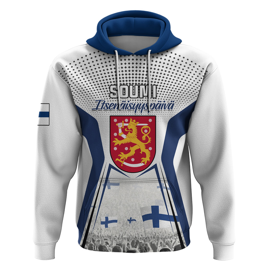 Personalised Finland Independence Day Hoodie Soumi Coat Of Arms Special Version - Wonder Print Shop