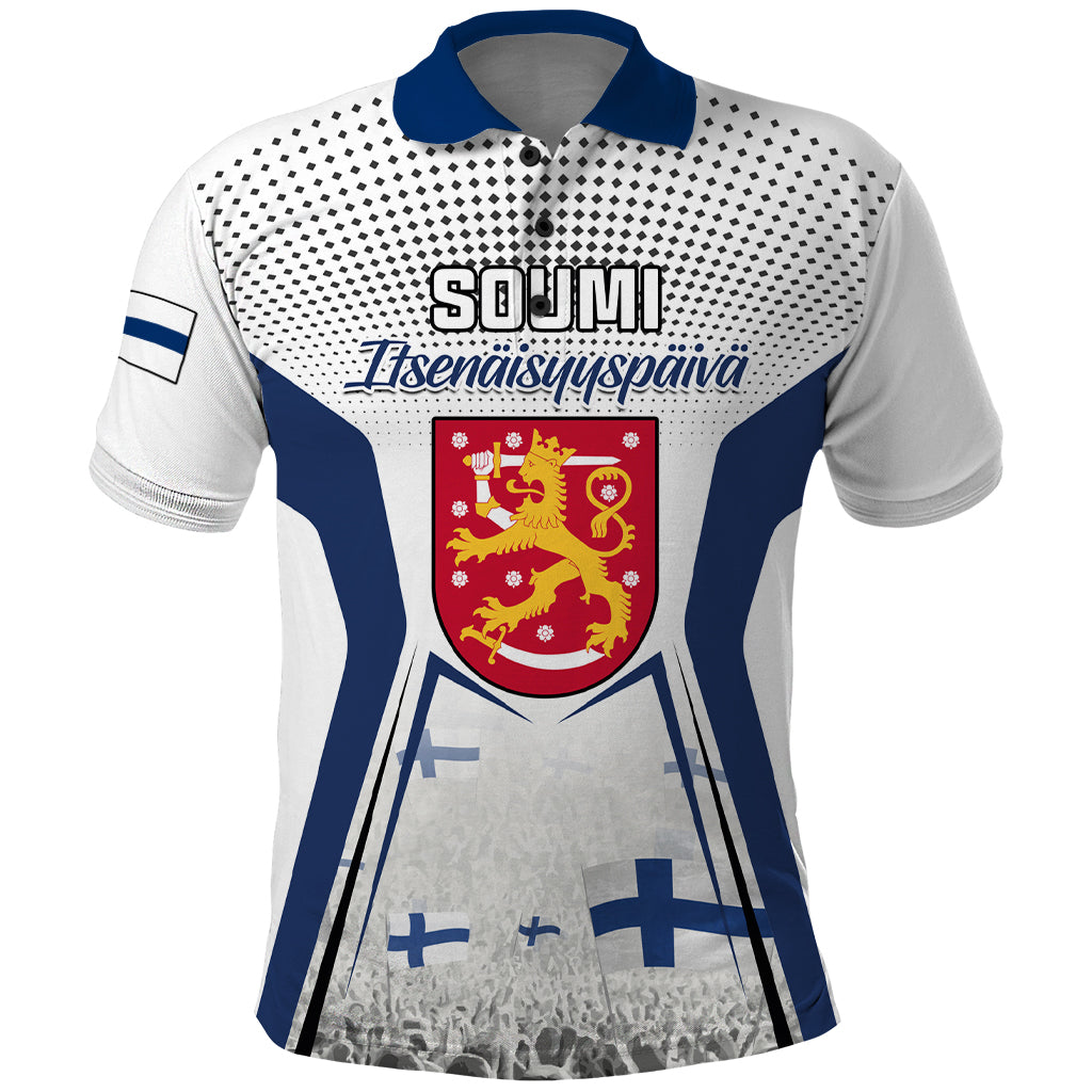 Personalised Finland Independence Day Polo Shirt Soumi Coat Of Arms Special Version - Wonder Print Shop