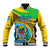 Personalised Tanzania Independence Day Baseball Jacket Tanzanian Coat Of Arms African Pattern - Wonder Print Shop