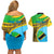 Personalised Tanzania Independence Day Couples Matching Off Shoulder Short Dress and Hawaiian Shirt Tanzanian Coat Of Arms African Pattern - Wonder Print Shop