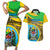 Personalised Tanzania Independence Day Couples Matching Short Sleeve Bodycon Dress and Hawaiian Shirt Tanzanian Coat Of Arms African Pattern - Wonder Print Shop