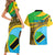 Personalised Tanzania Independence Day Couples Matching Short Sleeve Bodycon Dress and Hawaiian Shirt Tanzanian Coat Of Arms African Pattern - Wonder Print Shop