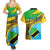 Personalised Tanzania Independence Day Couples Matching Summer Maxi Dress and Hawaiian Shirt Tanzanian Coat Of Arms African Pattern - Wonder Print Shop