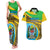 Personalised Tanzania Independence Day Couples Matching Tank Maxi Dress and Hawaiian Shirt Tanzanian Coat Of Arms African Pattern - Wonder Print Shop