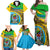 Personalised Tanzania Independence Day Family Matching Off Shoulder Maxi Dress and Hawaiian Shirt Tanzanian Coat Of Arms African Pattern - Wonder Print Shop