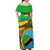 Personalised Tanzania Independence Day Off Shoulder Maxi Dress Tanzanian Coat Of Arms African Pattern - Wonder Print Shop