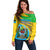 Personalised Tanzania Independence Day Off Shoulder Sweater Tanzanian Coat Of Arms African Pattern - Wonder Print Shop