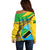 Personalised Tanzania Independence Day Off Shoulder Sweater Tanzanian Coat Of Arms African Pattern - Wonder Print Shop