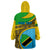 Personalised Tanzania Independence Day Wearable Blanket Hoodie Tanzanian Coat Of Arms African Pattern - Wonder Print Shop