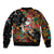 South Africa Christmas Bomber Jacket Black Santa Claus Riding Springbok - Wonder Print Shop