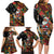 South Africa Christmas Family Matching Long Sleeve Bodycon Dress and Hawaiian Shirt Black Santa Claus Riding Springbok - Wonder Print Shop