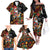 South Africa Christmas Family Matching Off The Shoulder Long Sleeve Dress and Hawaiian Shirt Black Santa Claus Riding Springbok - Wonder Print Shop