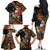 South Africa Christmas Family Matching Off The Shoulder Long Sleeve Dress and Hawaiian Shirt Black Santa Claus Riding Springbok - Wonder Print Shop