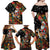 South Africa Christmas Family Matching Off Shoulder Maxi Dress and Hawaiian Shirt Black Santa Claus Riding Springbok - Wonder Print Shop