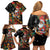 South Africa Christmas Family Matching Off Shoulder Short Dress and Hawaiian Shirt Black Santa Claus Riding Springbok - Wonder Print Shop