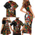 South Africa Christmas Family Matching Short Sleeve Bodycon Dress and Hawaiian Shirt Black Santa Claus Riding Springbok - Wonder Print Shop