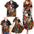 South Africa Christmas Family Matching Summer Maxi Dress and Hawaiian Shirt Black Santa Claus Riding Springbok - Wonder Print Shop