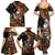 South Africa Christmas Family Matching Summer Maxi Dress and Hawaiian Shirt Black Santa Claus Riding Springbok - Wonder Print Shop