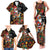 South Africa Christmas Family Matching Tank Maxi Dress and Hawaiian Shirt Black Santa Claus Riding Springbok - Wonder Print Shop