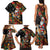 South Africa Christmas Family Matching Tank Maxi Dress and Hawaiian Shirt Black Santa Claus Riding Springbok - Wonder Print Shop