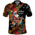 South Africa Christmas Polo Shirt Black Santa Claus Riding Springbok - Wonder Print Shop