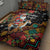 South Africa Christmas Quilt Bed Set Black Santa Claus Riding Springbok