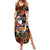 South Africa Christmas Summer Maxi Dress Black Santa Claus Riding Springbok - Wonder Print Shop