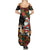 South Africa Christmas Summer Maxi Dress Black Santa Claus Riding Springbok - Wonder Print Shop