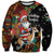 South Africa Christmas Sweatshirt Black Santa Claus Riding Springbok - Wonder Print Shop