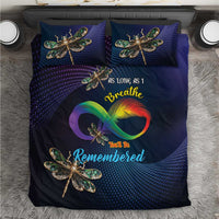 Navy bedding set with dragonfly print, includes duvet and two matching pillowcases