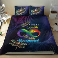 Navy duvet with dragonfly print and two matching pillowcases for a coordinated set
