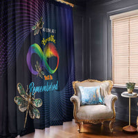 Dragonfly and rainbow infinity motif curtain panels, dark navy with matching grommets