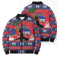 Personalized Ayiti Jwaye Nwel Bomber Puffer Jacket Haiti Merry Christmas - Wonder Print Shop