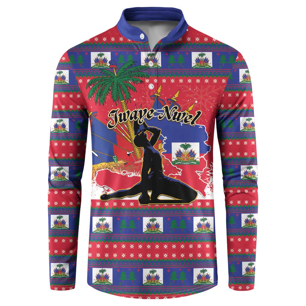 Personalized Ayiti Jwaye Nwel Button Sweatshirt Haiti Merry Christmas - Wonder Print Shop