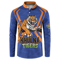 Custom Khulna Cricket Tigers Button Sweatshirt Ready to Roar - Wonder Print Shop