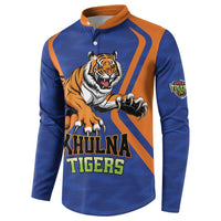 Custom Khulna Cricket Tigers Button Sweatshirt Ready to Roar - Wonder Print Shop