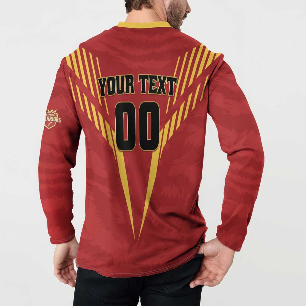 Custom Rajshahi Cricket Warriors Button Sweatshirt Keep Shining - Wonder Print Shop