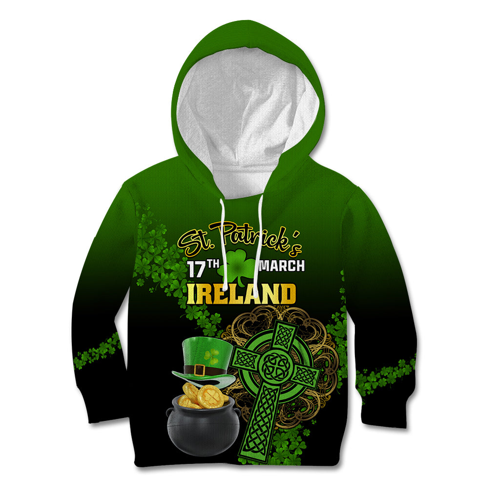 Leprechaun Hat Gold Coins St Patricks Day Personalized Kid Hoodie With Irish Celtic Shamrock - Wonder Print Shop