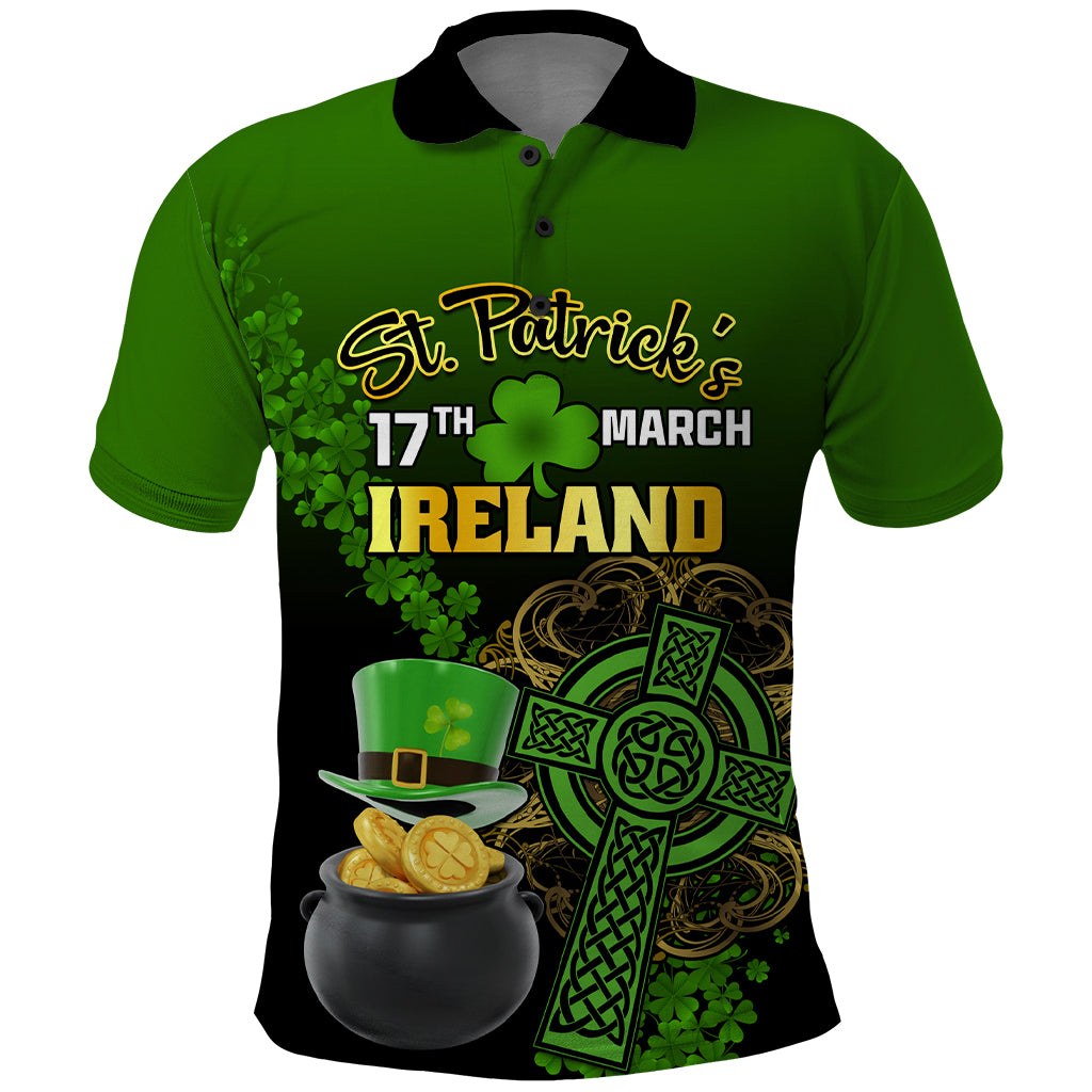 Leprechaun Hat Gold Coins St Patricks Day Personalized Polo Shirt With Irish Celtic Shamrock - Wonder Print Shop