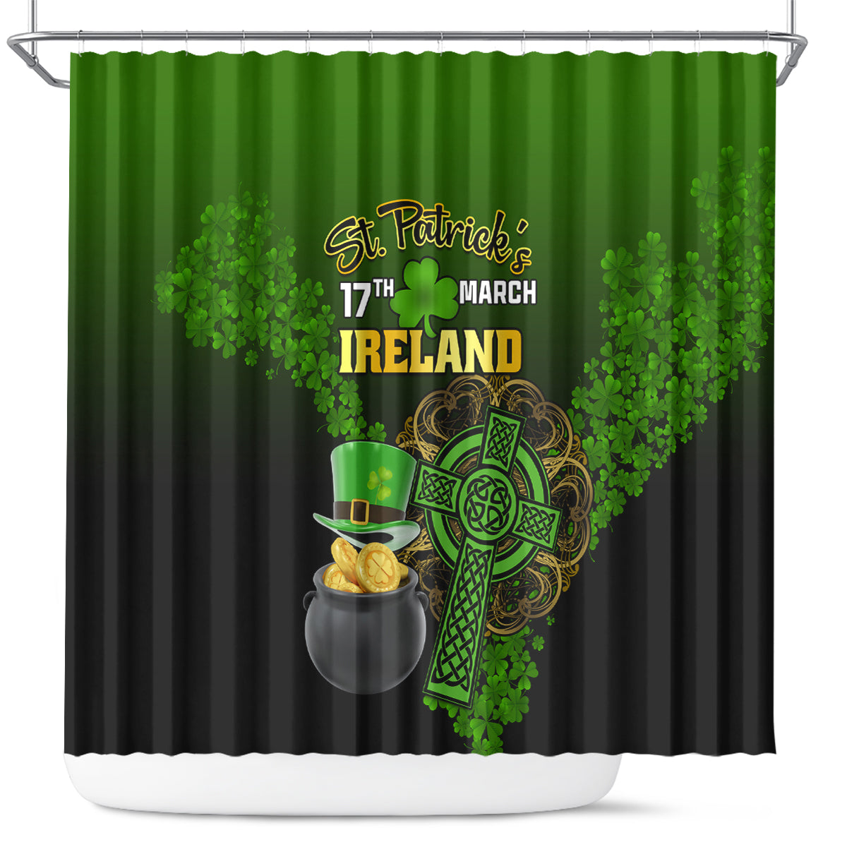 leprechaun-hat-gold-coins-st-patricks-day-personalized-shower-curtain-with-irish-celtic-shamrock