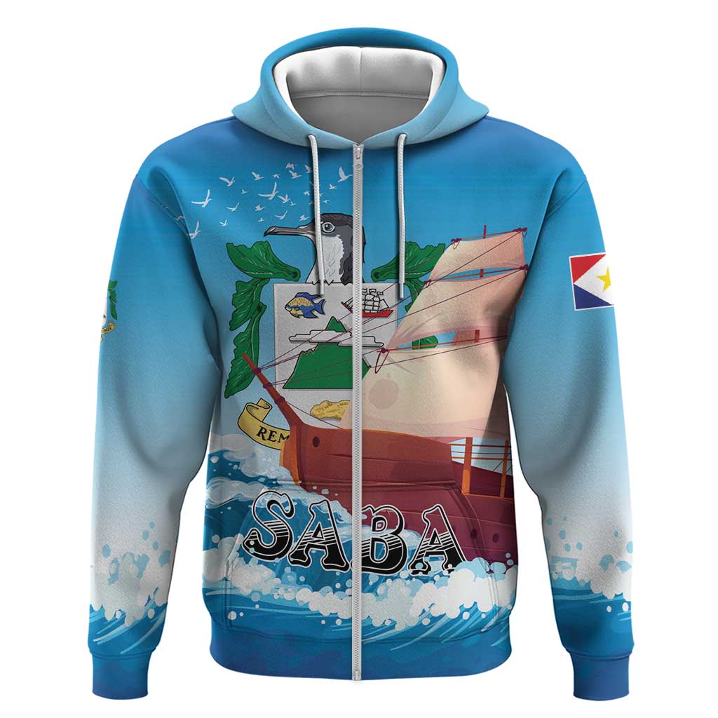 Personalized Saba Zip Hoodie Sailboat Remis Velisque - Wonder Print Shop