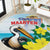 Sint Maarten Round Carpet Brown Pelican With Yellow Sage - Wonder Print Shop