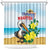 Sint Maarten Shower Curtain Brown Pelican With Yellow Sage - Wonder Print Shop