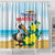 Sint Maarten Shower Curtain Brown Pelican With Yellow Sage - Wonder Print Shop