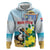 Personalized Sint Maarten Zip Hoodie Brown Pelican With Yellow Sage - Wonder Print Shop