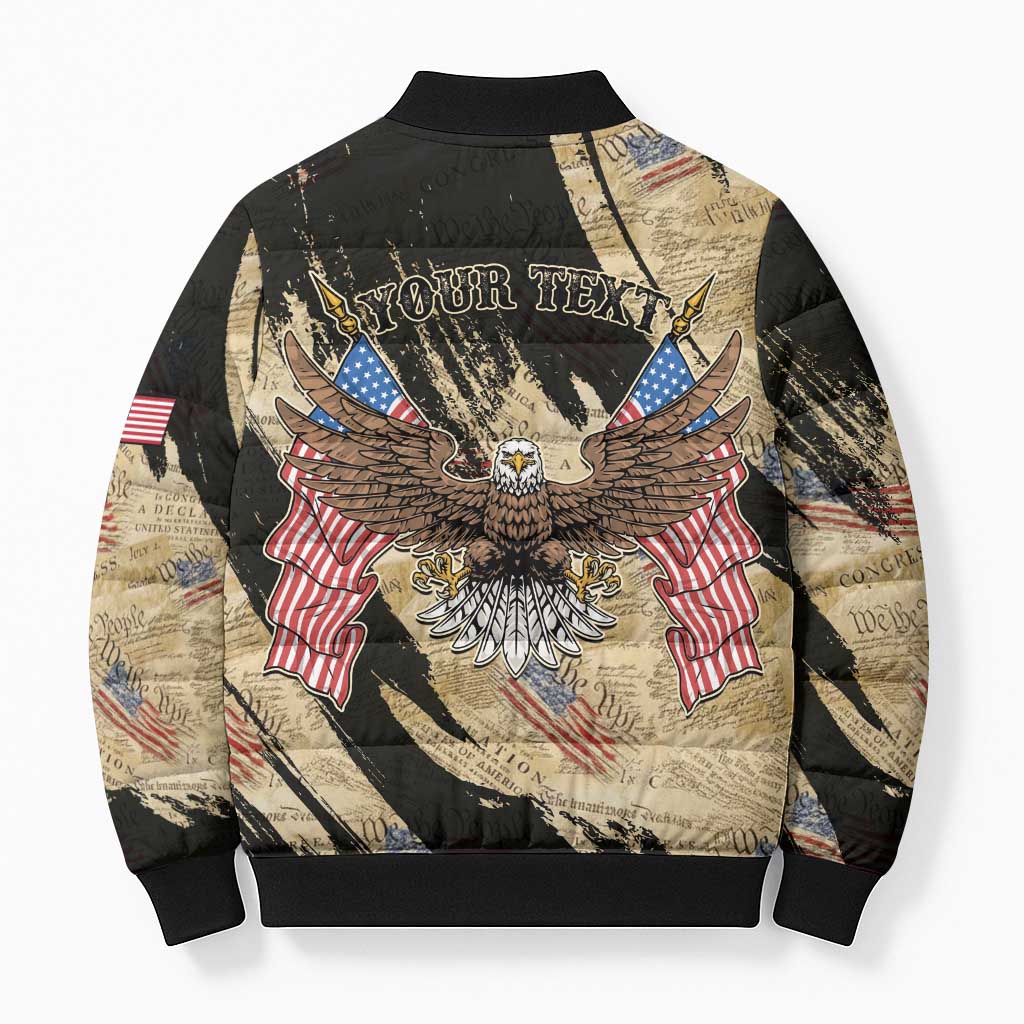 Personalized American 250th Anniversary Bomber Puffer Jacket We The People - Wonder Print Shop